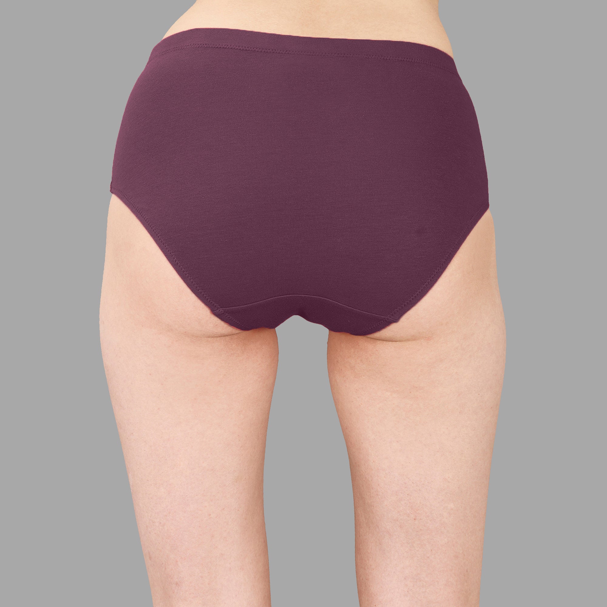 High Waist Full Coverage Solid Cotton Briefs (Pack of 3)