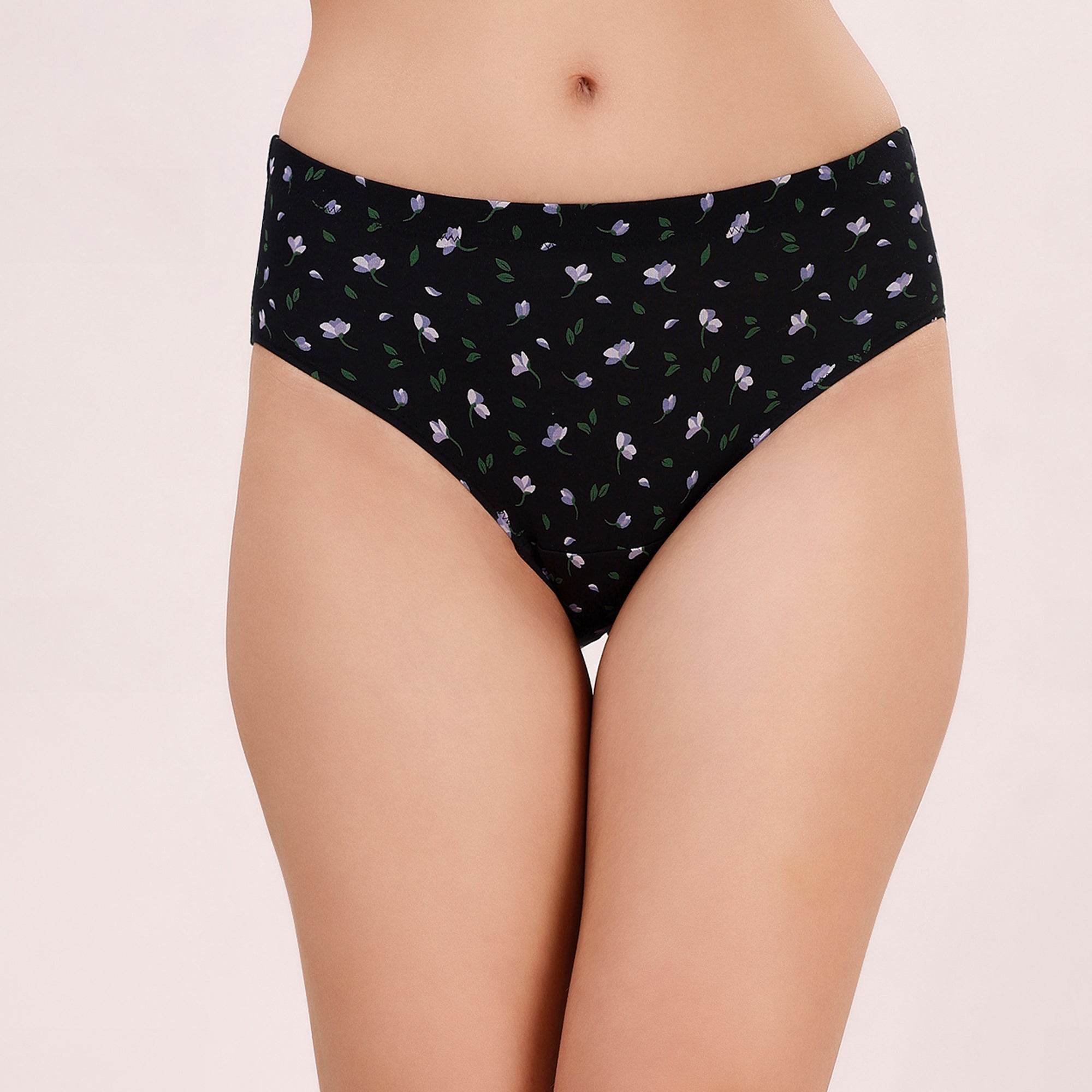 SOIE Woman - High Rise Full Coverage Printed Stretch Cotton Hipster Panty (Pack of 3) - Panty -for Women