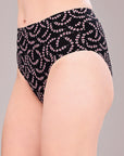 High Waist Full Coverage Printed Stretch Cotton Hipster Panty (Pack of 3) 3HWB-32