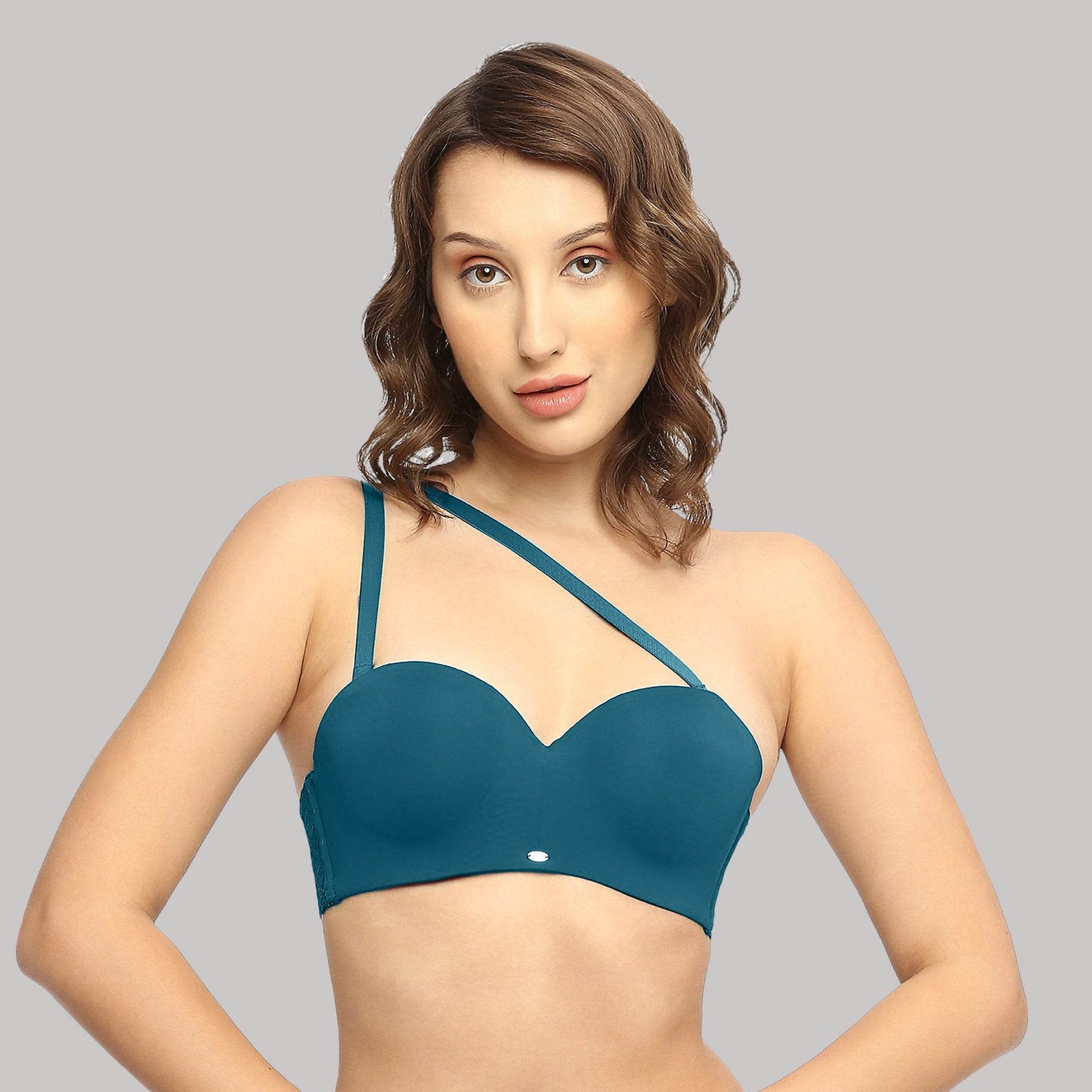 SOIE Woman - Padded Wired Medium Coverage Strapless Halter Neck Multiway Lace Bra - -for Women