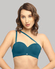 SOIE Woman - Padded Wired Medium Coverage Strapless Halter Neck Multiway Lace Bra - -for Women