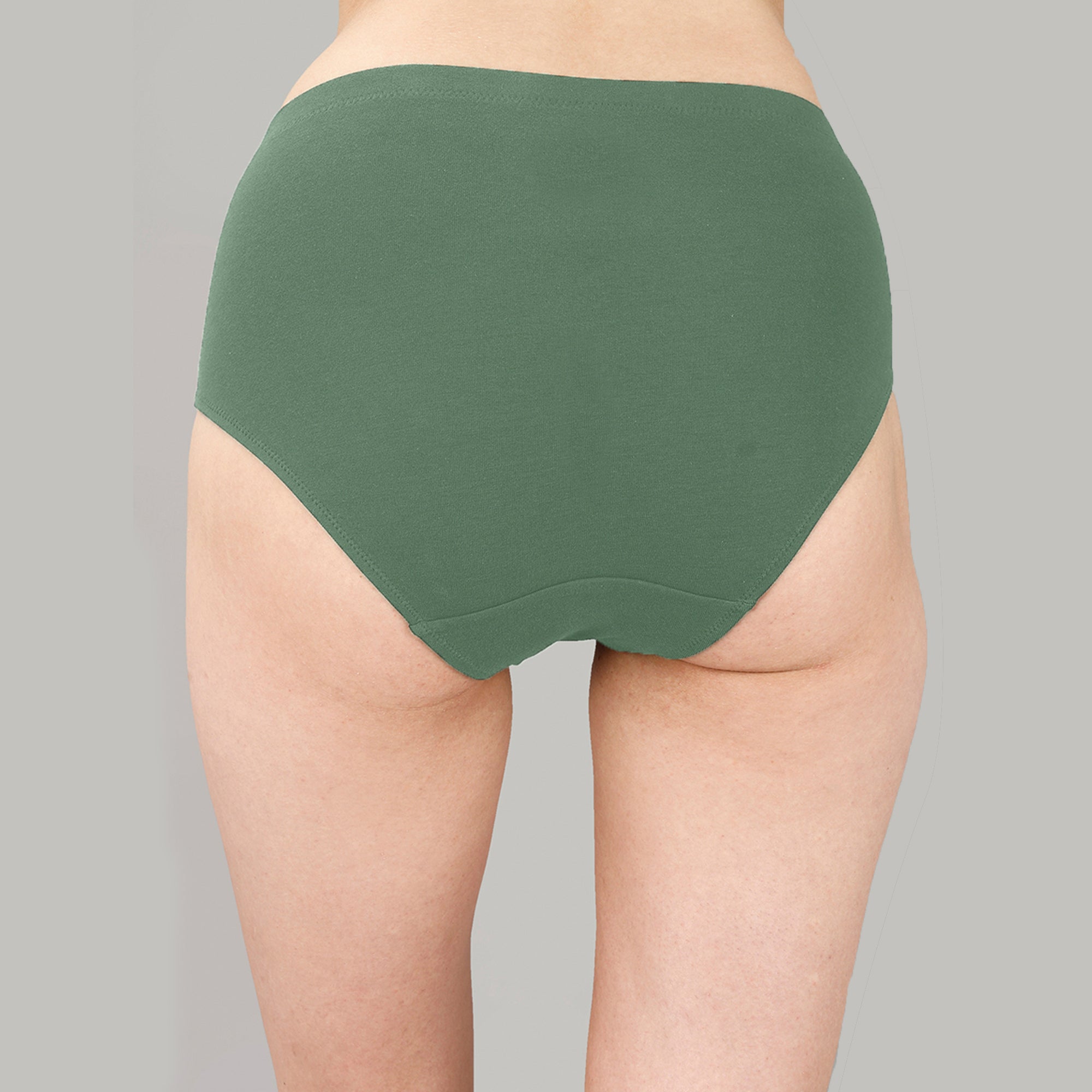 High Waist Full Coverage Solid Cotton Briefs (Pack of 3)