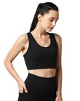 Medium Impact Racerback Sports Bra with Removable Cups- AT-1