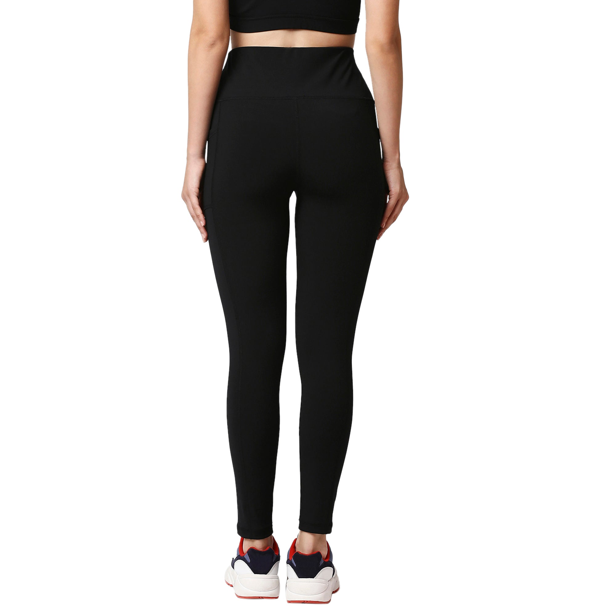 High Waist Ankle Length Sports Leggings With Pockets-AT-2