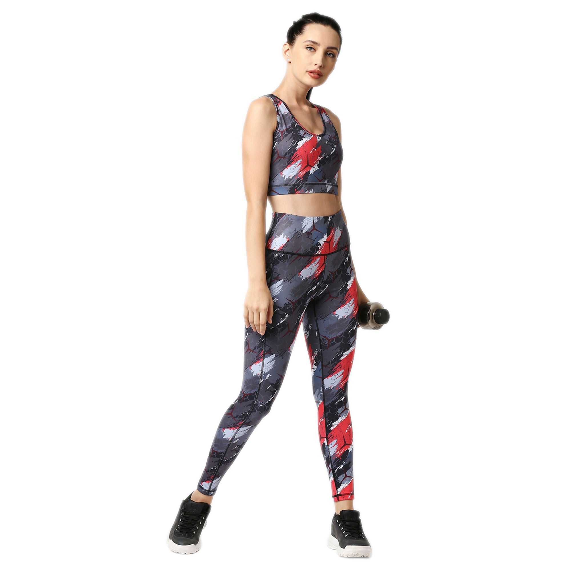 High Waist Ankle Length Sports Leggings With Pockets-AT-4