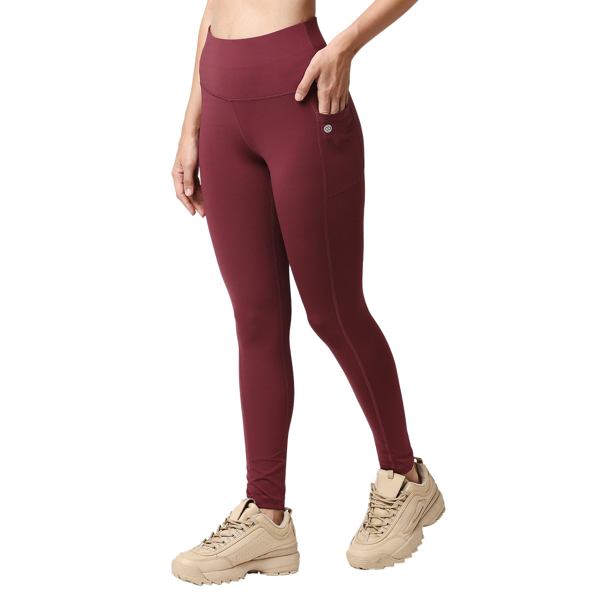 High Waist Ankle Length Sports Leggings With Pockets-AT-2