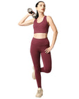 High Waist Ankle Length Sports Leggings With Pockets-AT-2