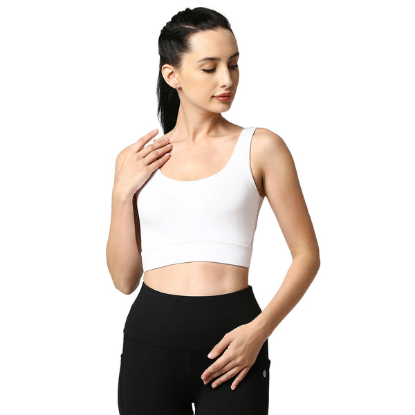 YueJi Fixed Cup Sports Bra for Women High Support Shockproof