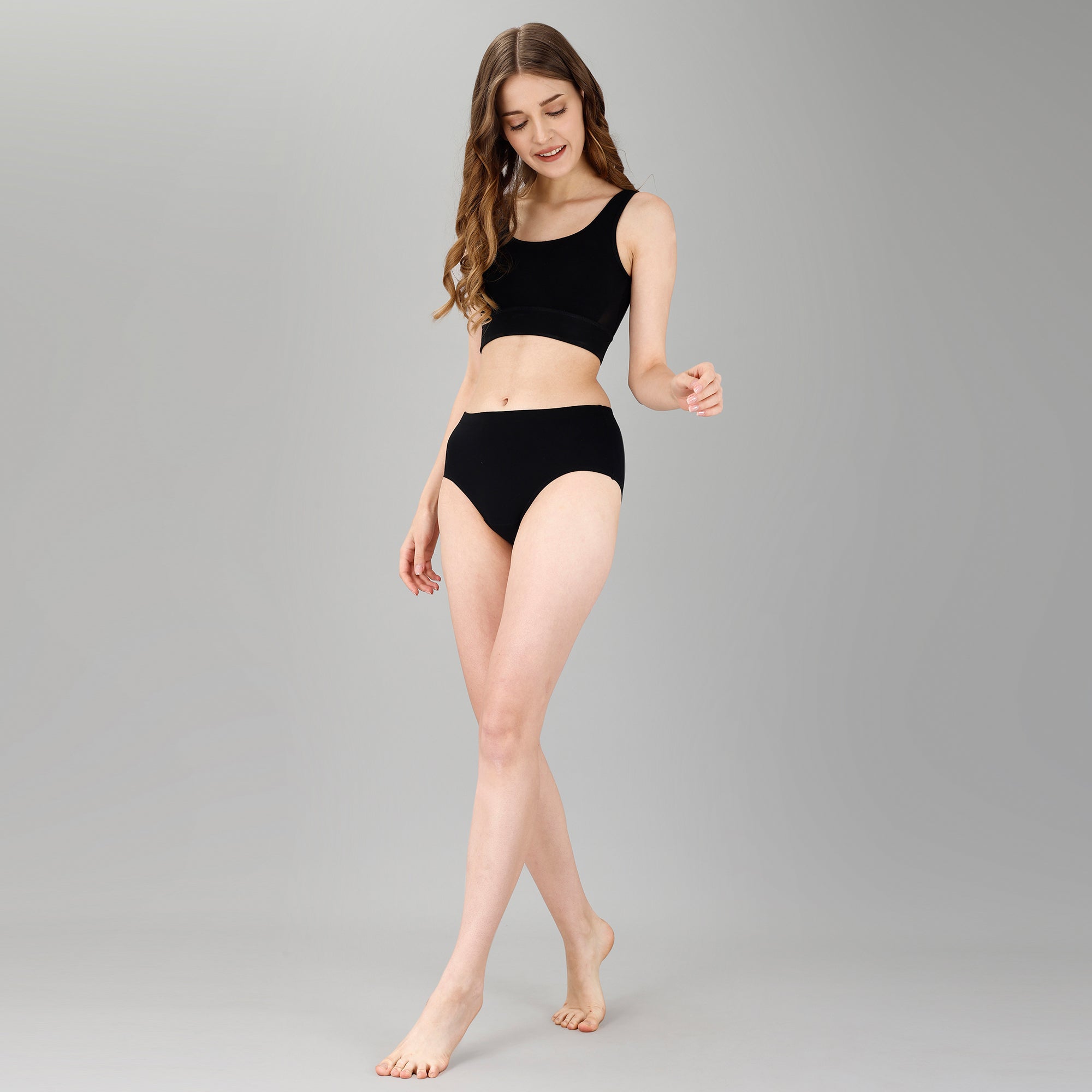 High Waist Full Coverage Solid Cotton Briefs (Pack of 3)