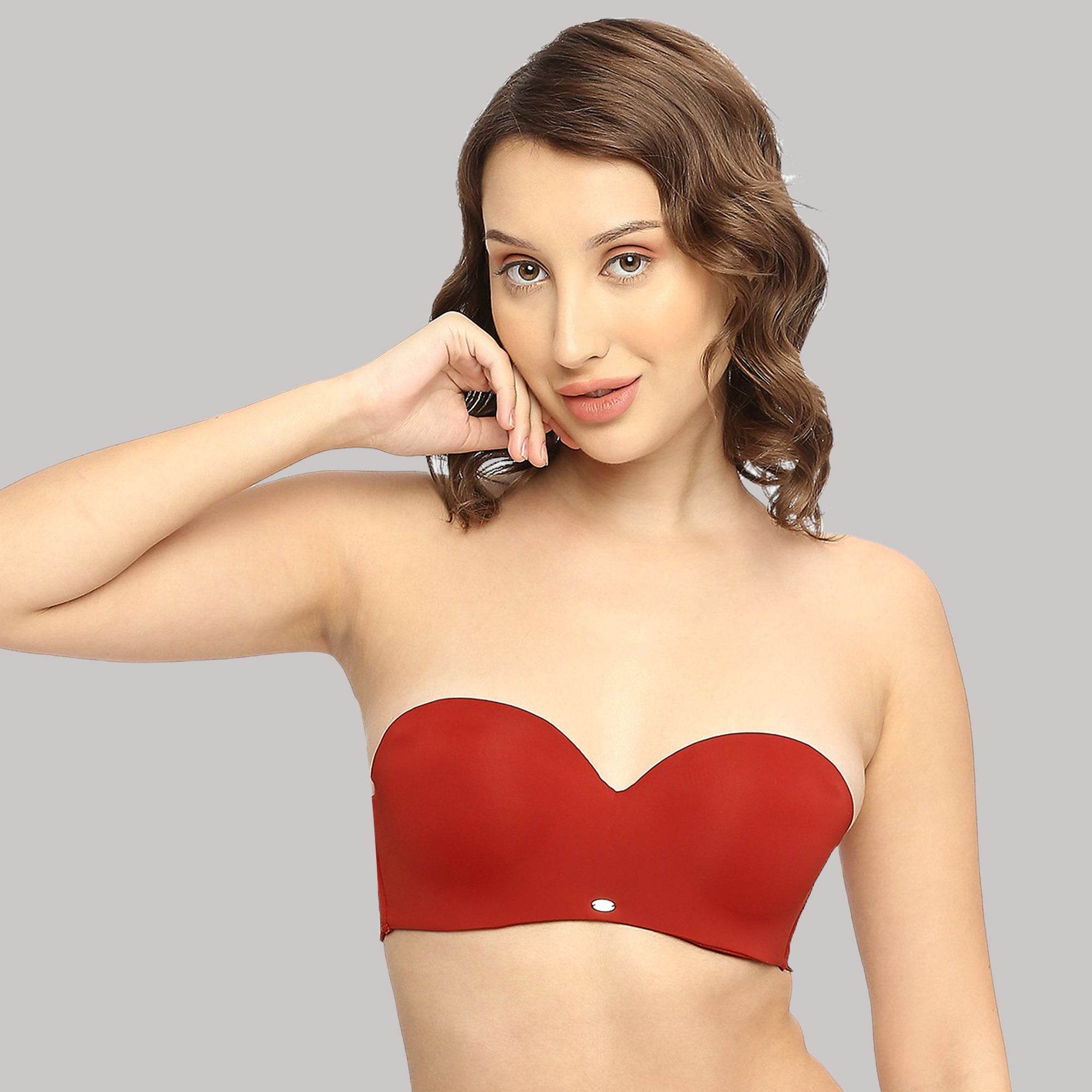 SOIE Woman - Padded Wired Medium Coverage Strapless Halter Neck Multiway Lace Bra - -for Women