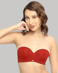 SOIE Woman - Padded Wired Medium Coverage Strapless Halter Neck Multiway Lace Bra - -for Women