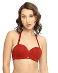 Padded Wired Medium Coverage Strapless Halter Neck Multiway Lace Bra FB-551