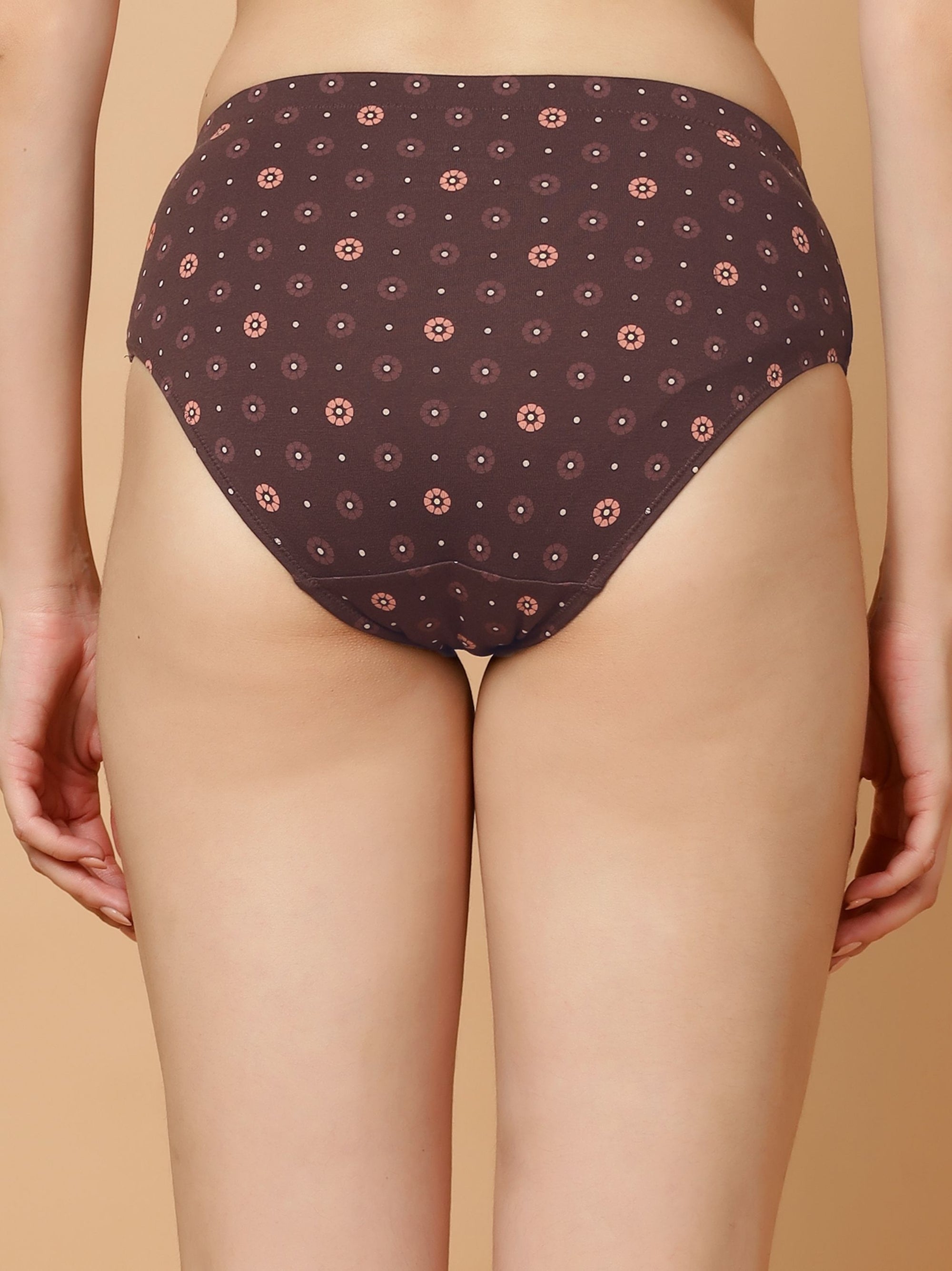 Tummy-Smoothing Printed High Waist Cotton Briefs – Pack of 3