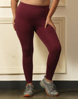 High Waist Ankle Length Sports Leggings With Pockets-AT-2