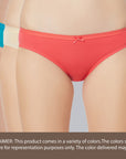 Mid Rise Medium Coverage Solid Colour Cotton Stretch Brief Panty (Assorted Pack of 3)
