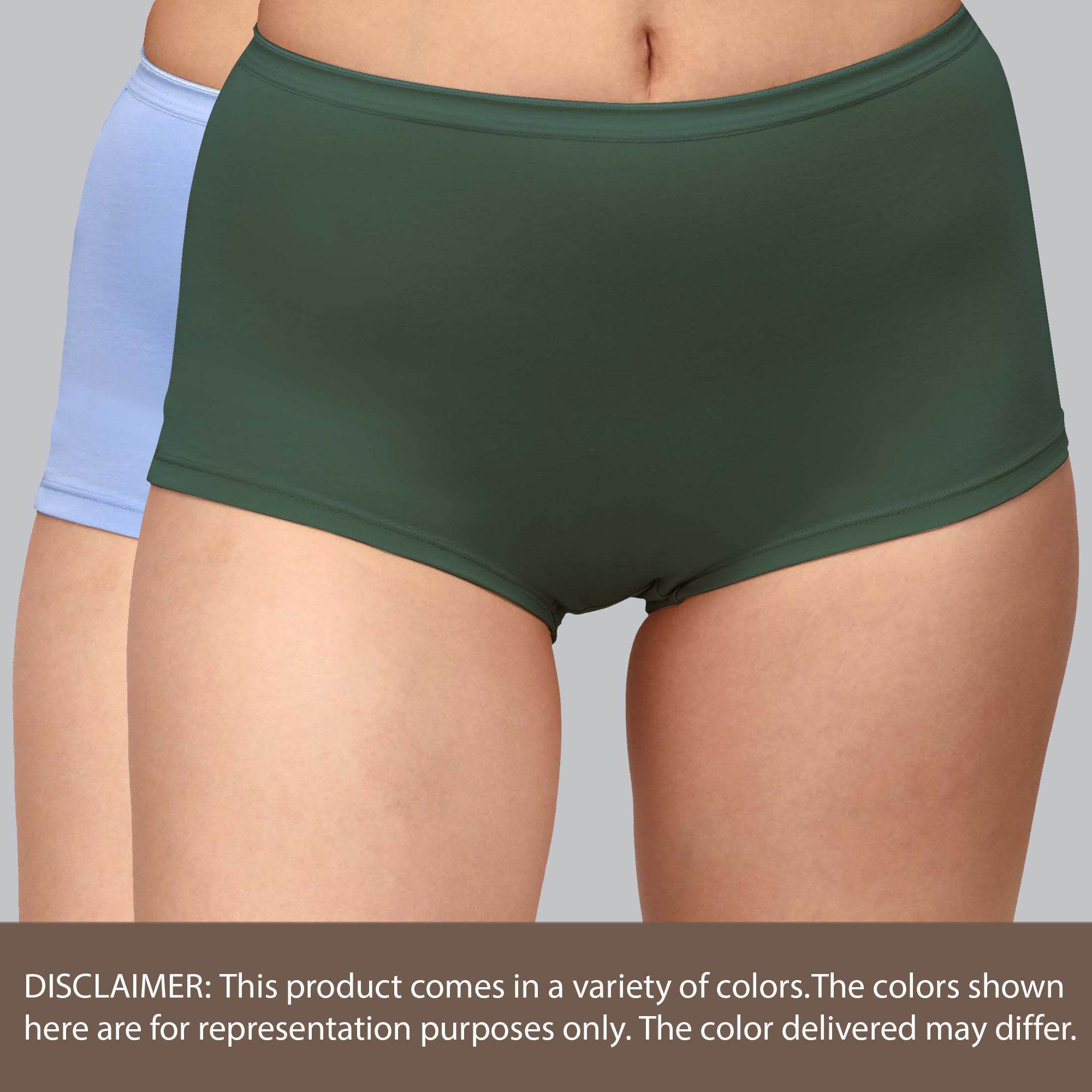 SOIE Woman - High Rise Full Coverage Solid Colour Cotton Stretch Boyshorts (Assorted Pack of 2) - Panty -for Women