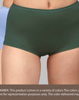 SOIE Woman - High Rise Full Coverage Solid Colour Cotton Stretch Boyshorts (Assorted Pack of 2) - Panty -for Women