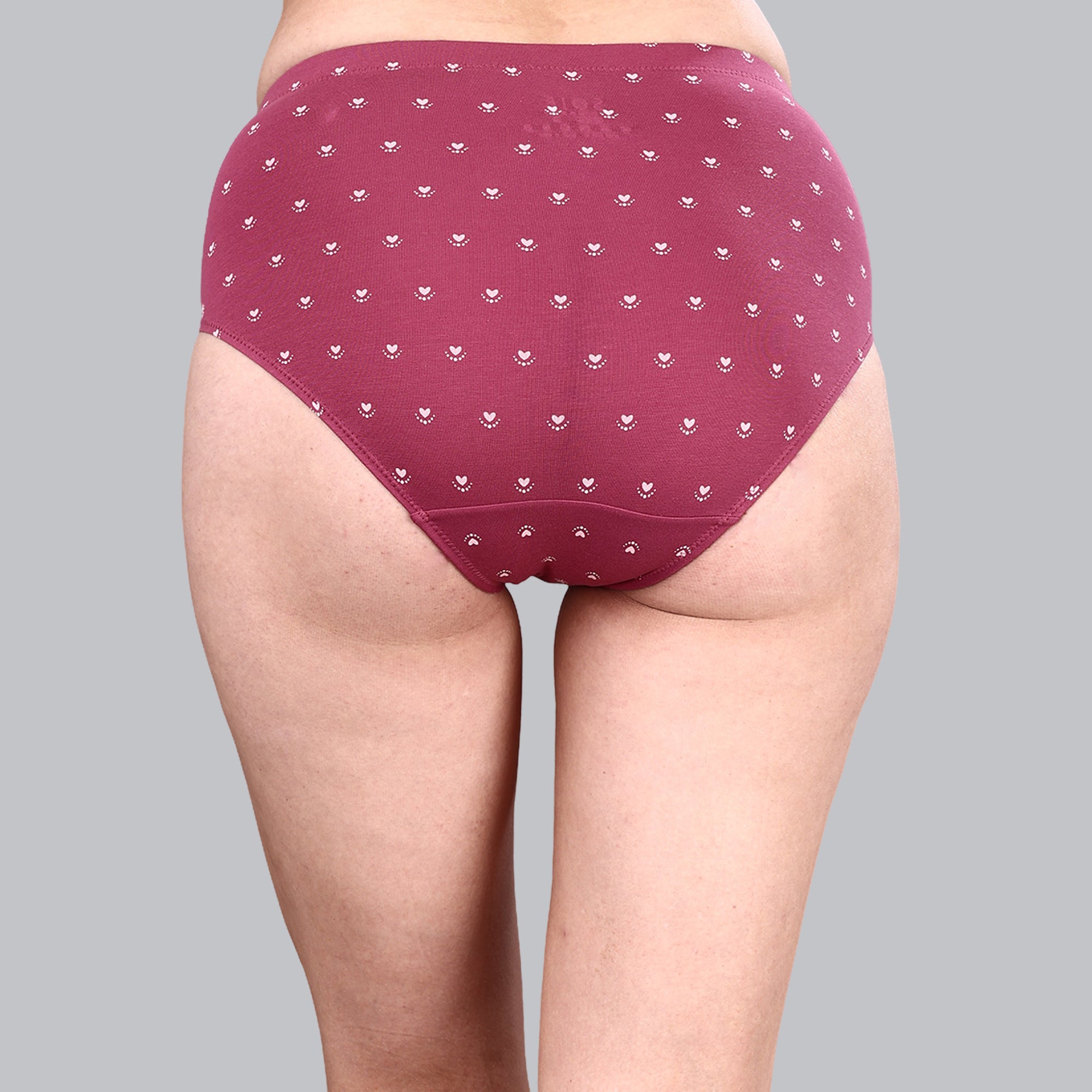 High Waist Full Coverage Printed Stretch Cotton Hipster Panty (Pack of 3) 3HWB-32