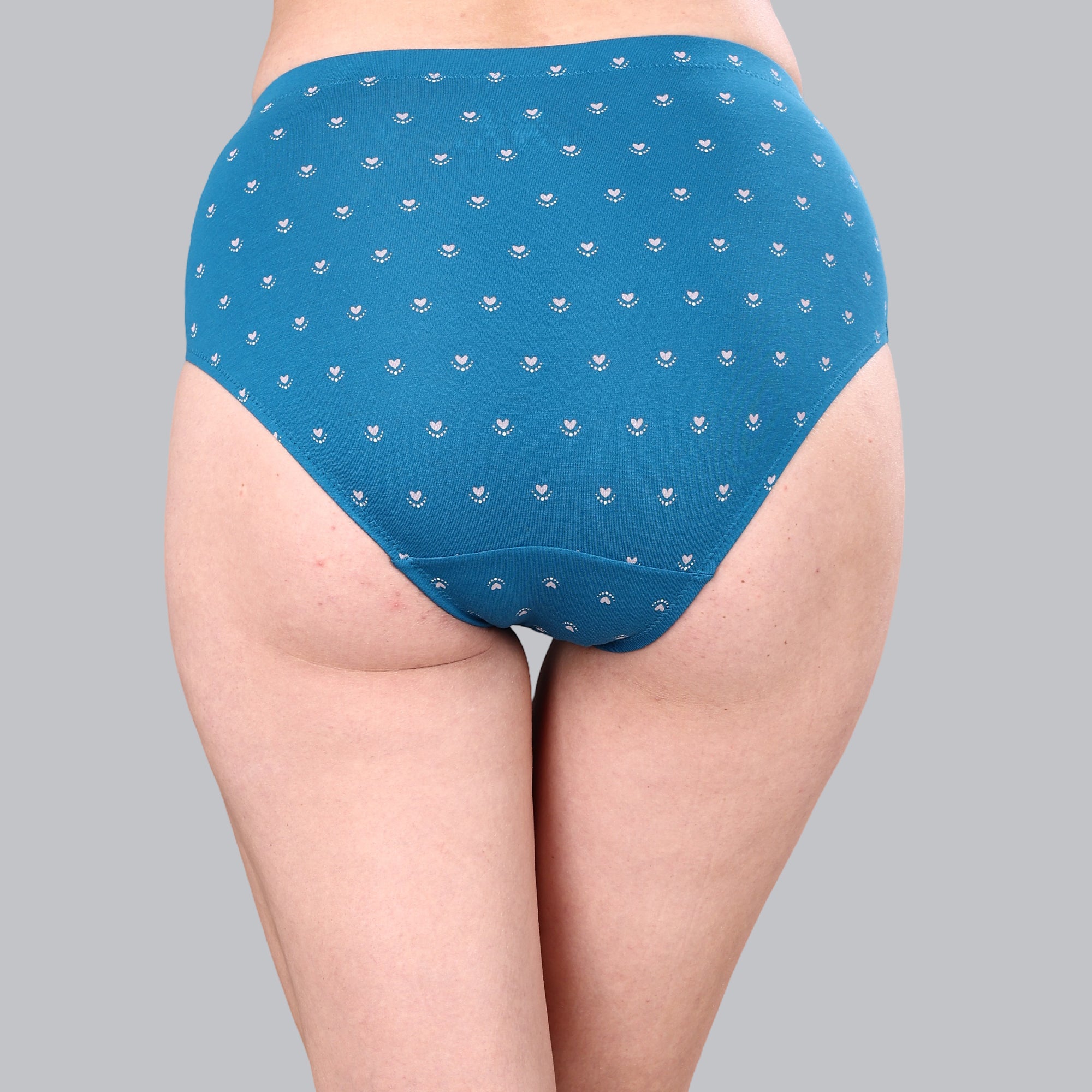 High Waist Full Coverage Printed Stretch Cotton Hipster Panty (Pack of 3) 3HWB-32