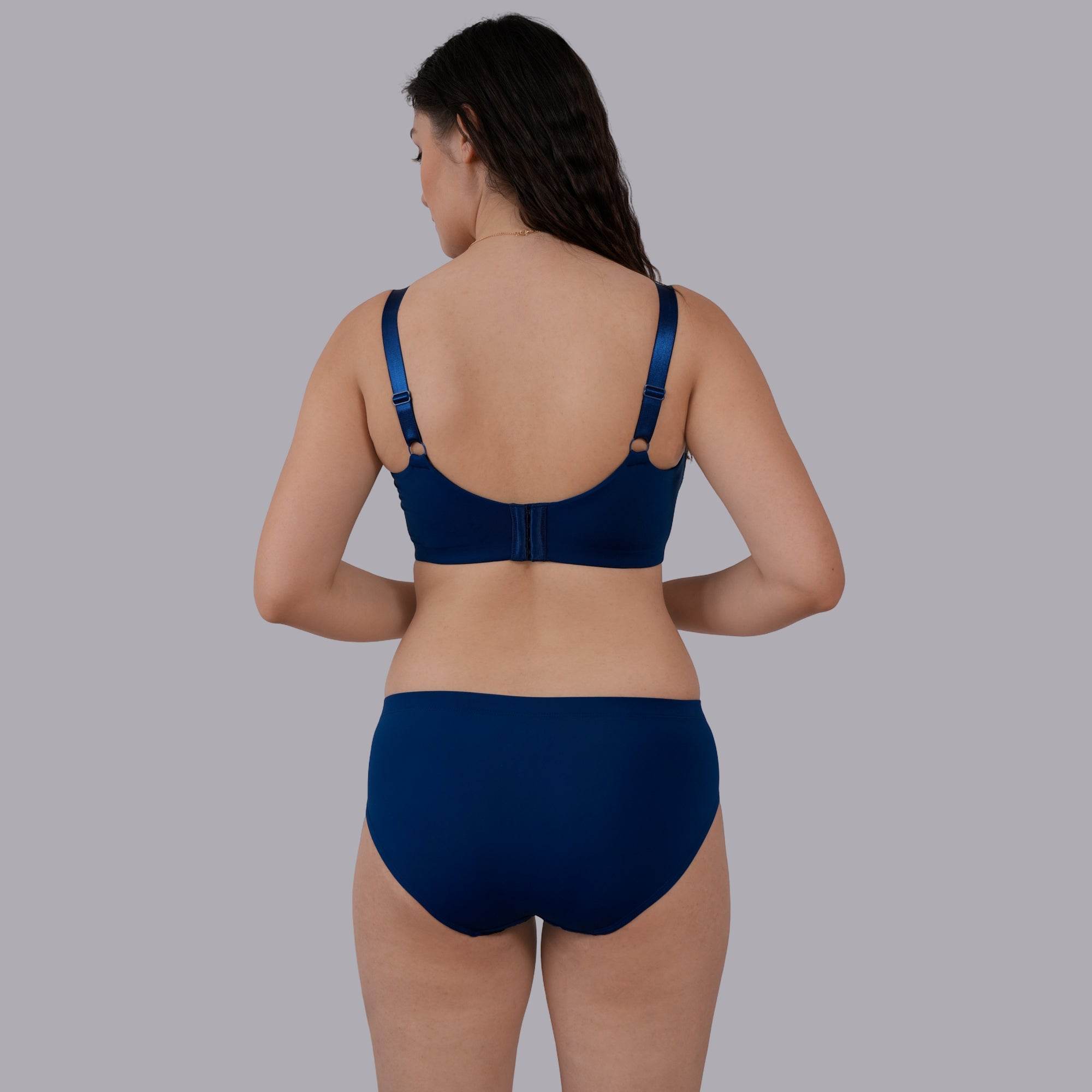 SOIE Woman - Full Coverage Non Padded Non Wired Lace Bra with High Waist Lace Brief - -for Women