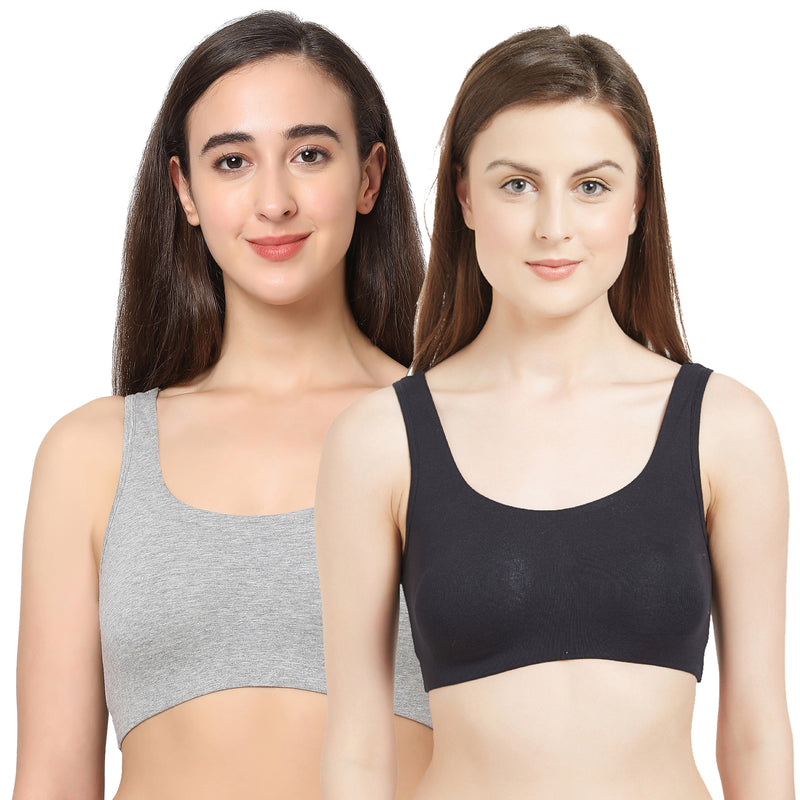 SOIE Non-Wired Non Padded Full Coverage Low Impact Sports Bra (Pack of 2)  Women Sports Non Padded Bra - Buy SOIE Non-Wired Non Padded Full Coverage  Low Impact Sports Bra (Pack of
