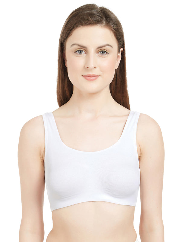 Non-Wired Non Padded Full Coverage Low Impact Slip on Sports Bra (Pack of 2)