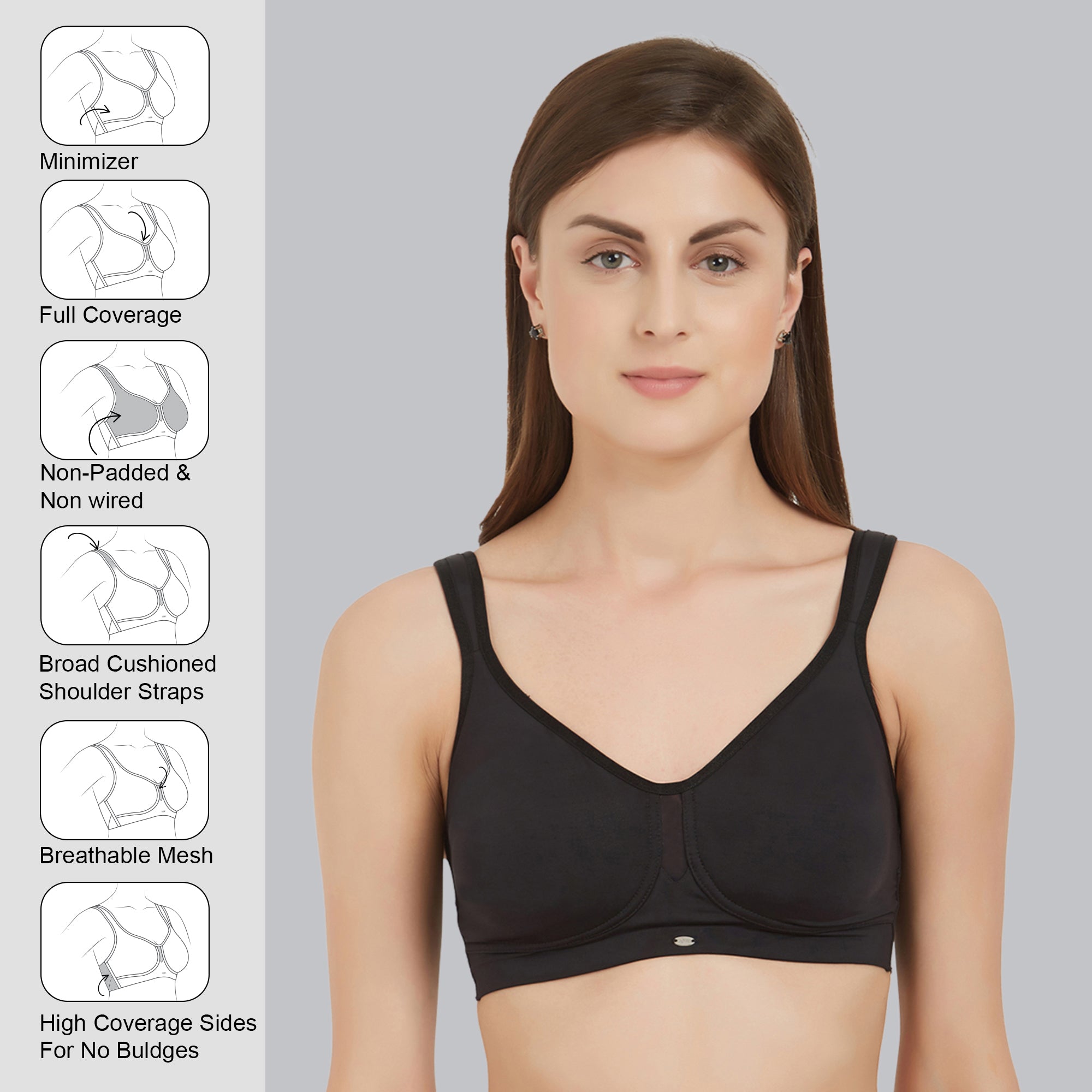 Full Coverage Minimizer Non Padded Non Wired Bra CB-328