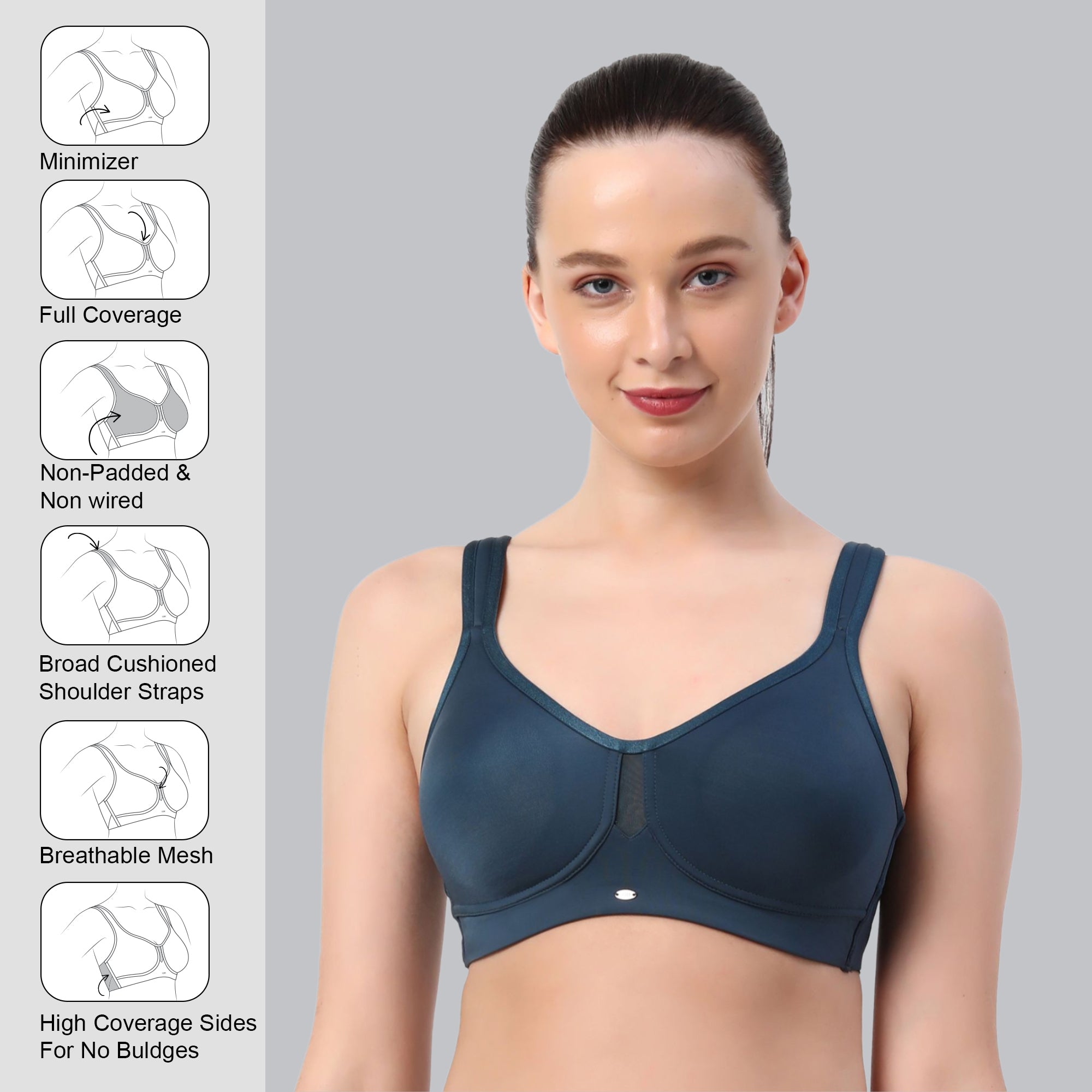 Full Coverage Minimizer Non Padded Non Wired Bra CB-328