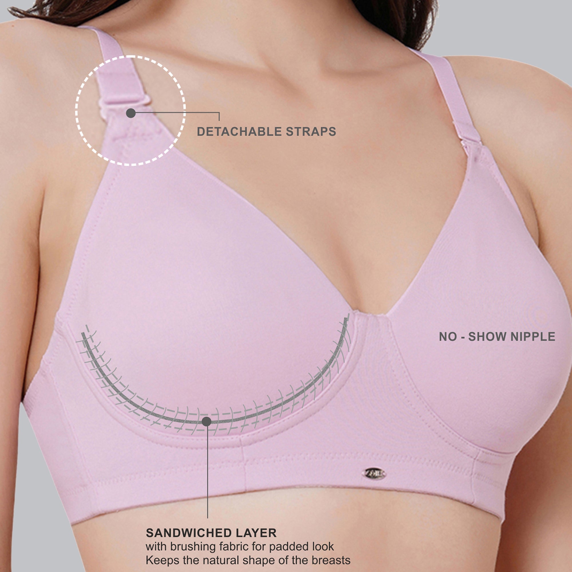 Non Padded Non Wired Full Coverage T-shirt Bra-CB-337