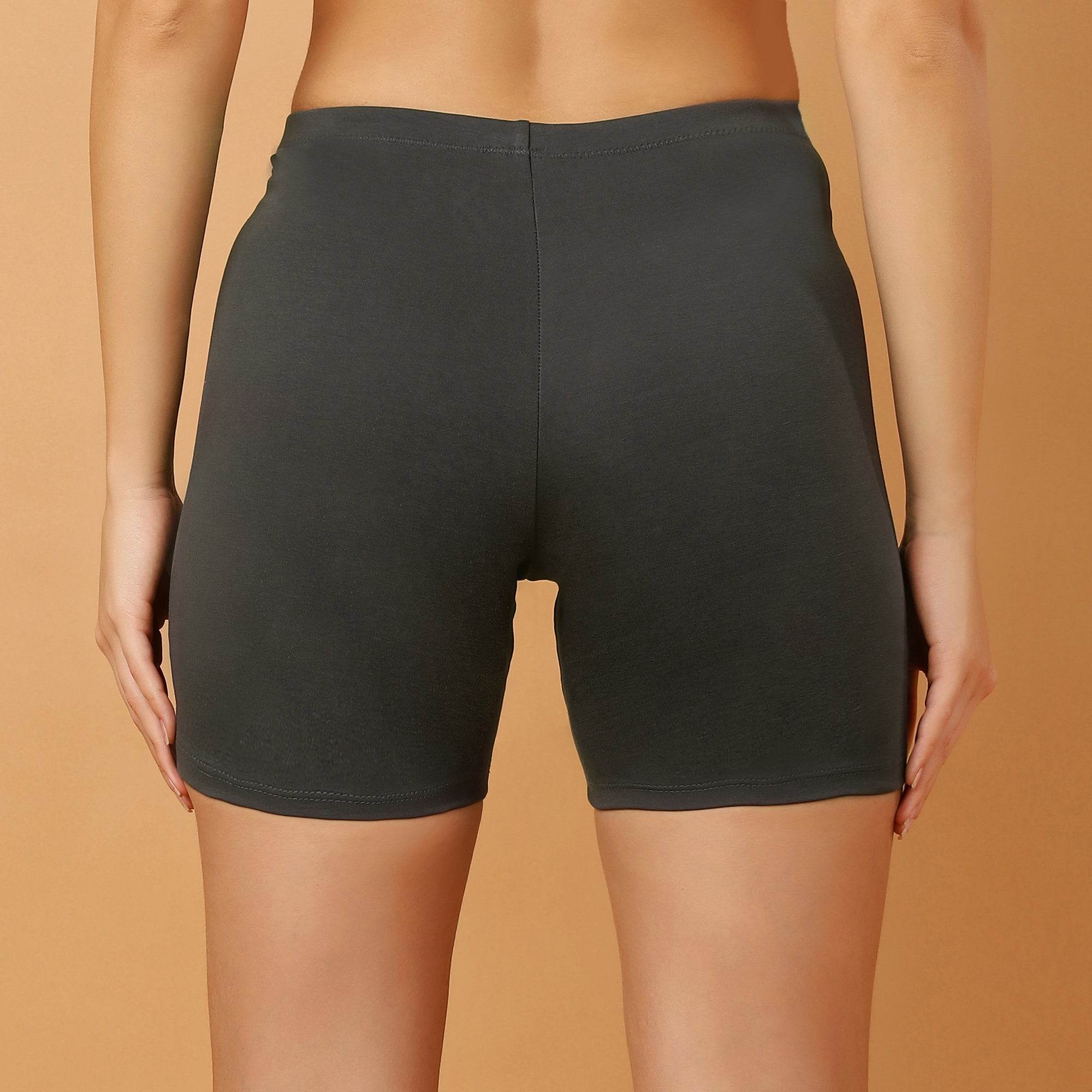 SOIE Woman - Mid Rise Breathable Cotton Spandex Knee Length Cycling Shorts - Cycling Shorts -for Women