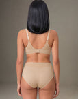 Full Coverage Padded Bra and Mid Rise Brief With Lace Detailing