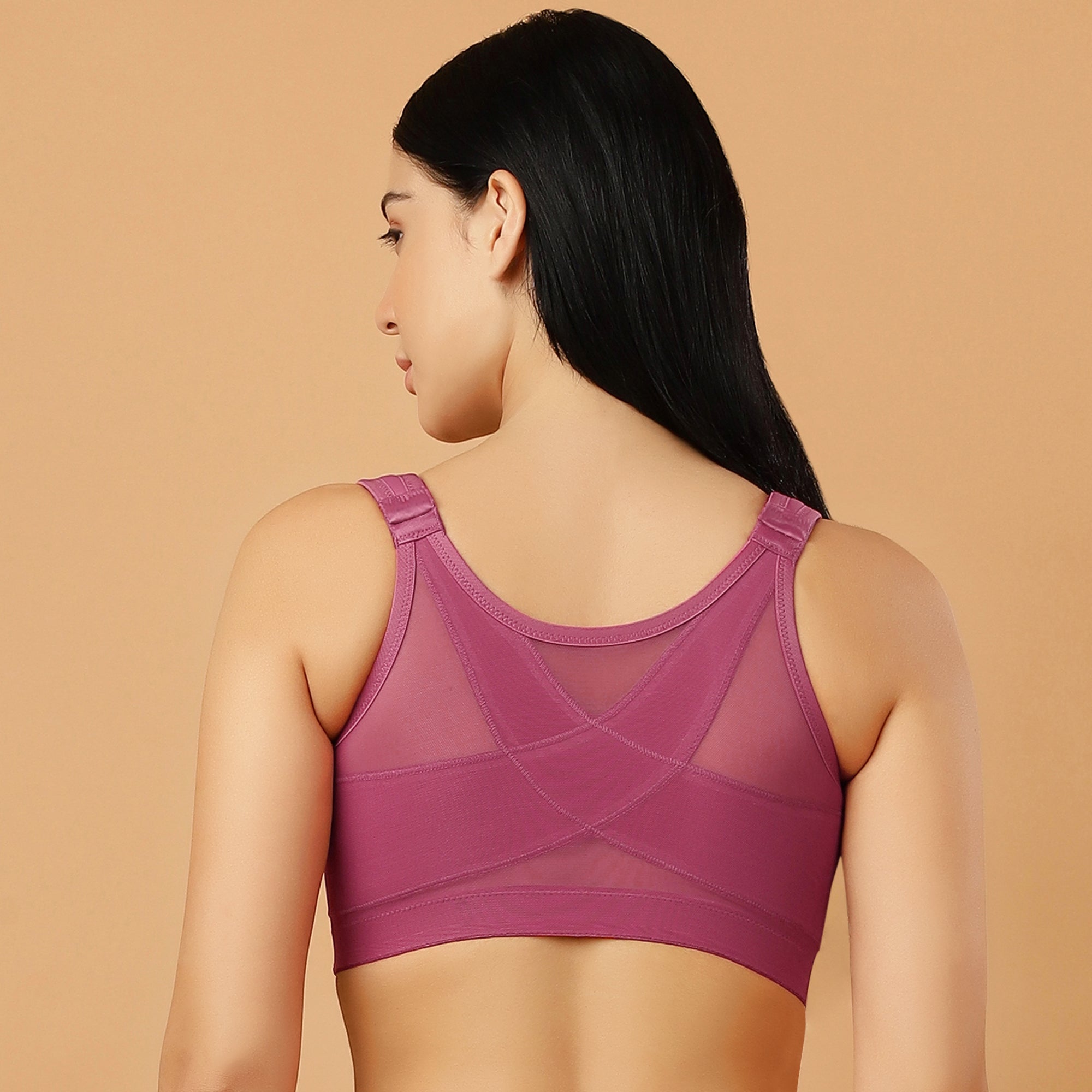 Front Closure Full Coverage Non Padded Non Wired Bra