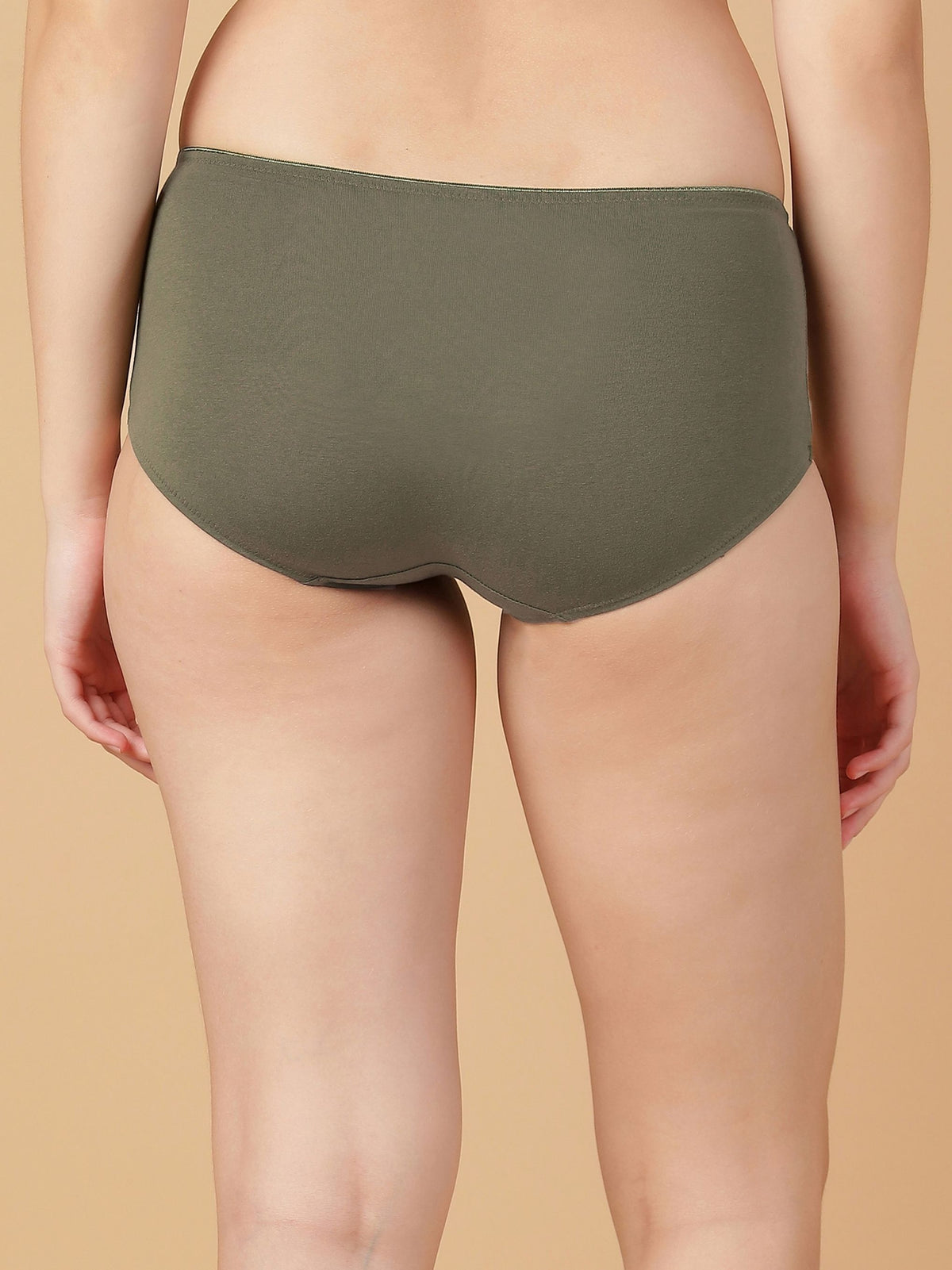 Tummy Smoothing High Rise Full Coverage Cotton Brief with Shiny Edge