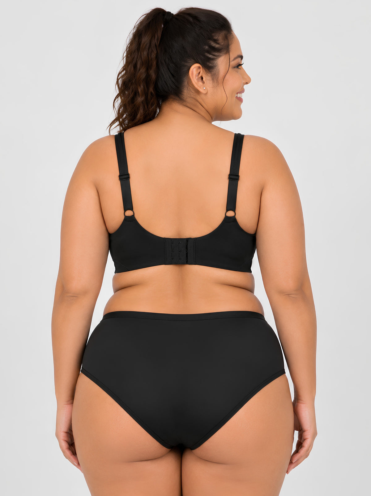 Full Coverage Minimiser Bra with High Waist Brief Set