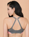 Medium Impact Lightly Padded Non Wired Extereme Coverage Sports Bra