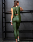 Boat Neck Coverup Tee with Ankle Length Leggings