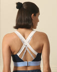 Medium-Impact Padded Non Wired Sports Bra with Crisscross Back and Mesh Detailing-AT-15