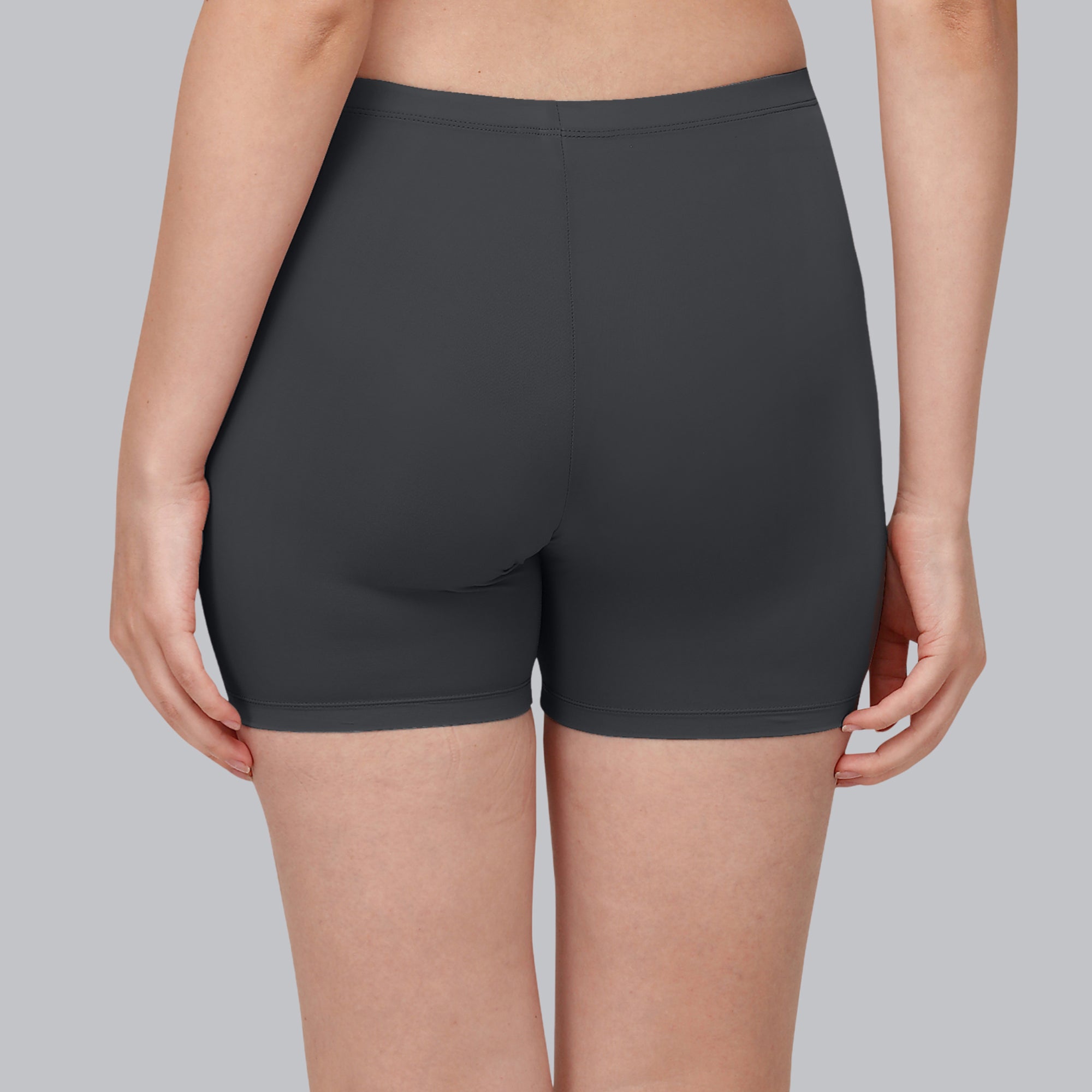 Solid Polyamide Spandex Mid Thigh Length Cycling Shorts- CS-4