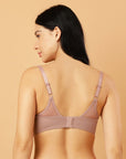 Full Coverage Padded Non Wired Bra With Lace Detailing