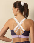 Medium-Impact Padded Non Wired Sports Bra with Crisscross Back and Mesh Detailing-AT-15