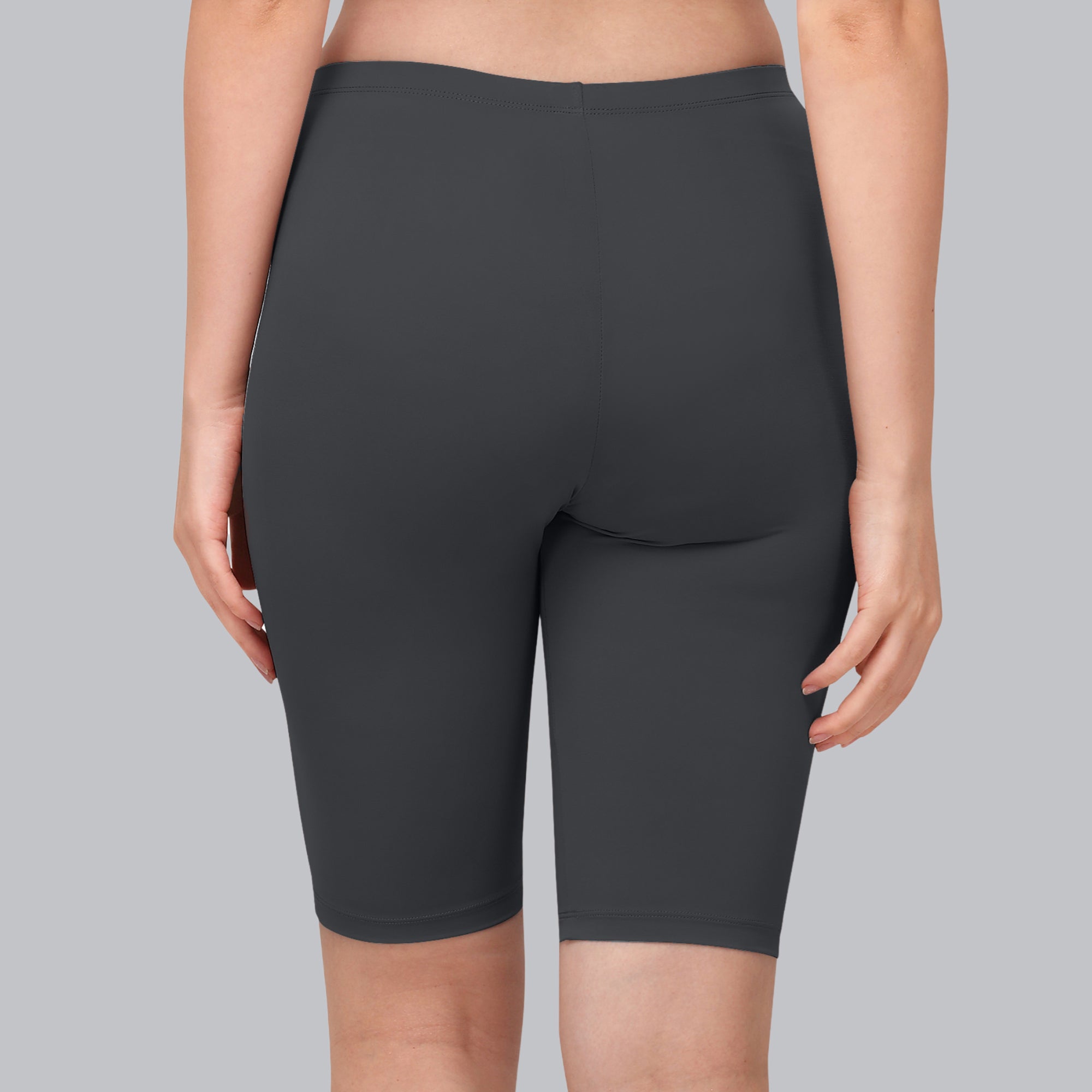 Solid Polyamide Spandex Knee Length Cycling Shorts-CS-3