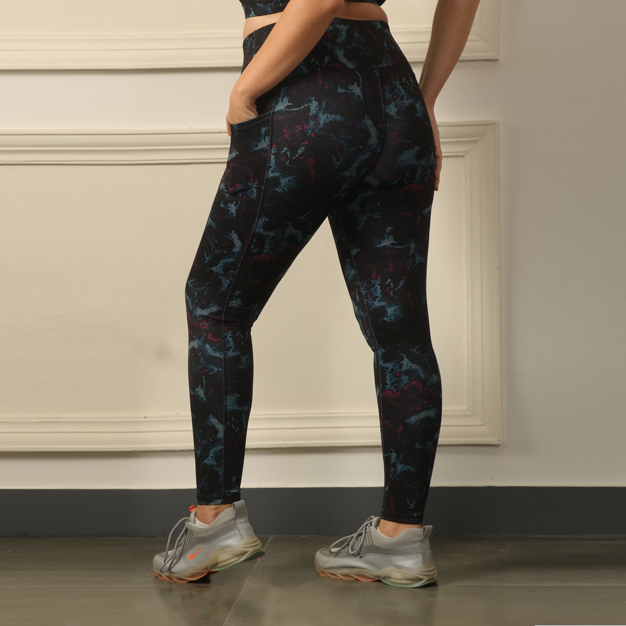 High Waist Ankle Length Sports Leggings With Pockets-AT-4