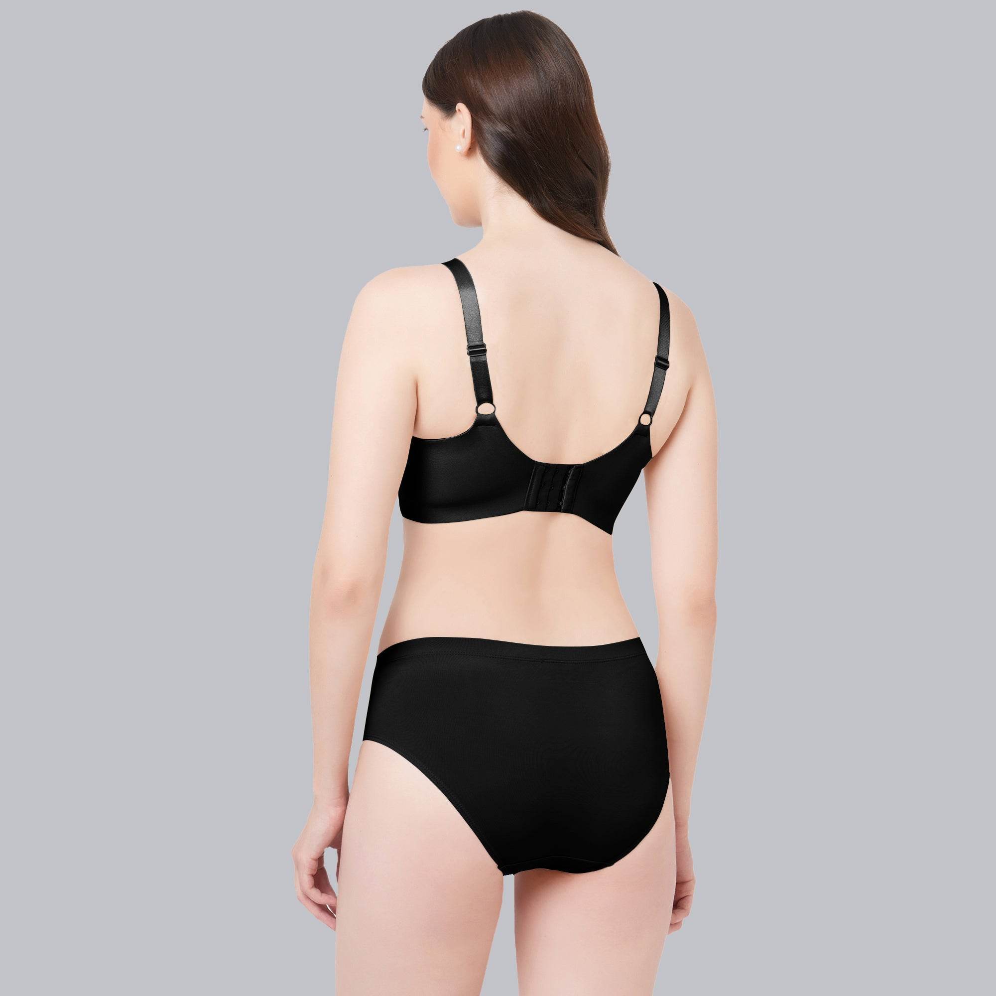 SOIE Woman - Full Coverage Non Padded Non Wired Lace Bra with High Waist Lace Brief - -for Women