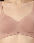 Non Padded Non Wired Full Coverage Cotton Spandex Encircled T-shirt Bra CB-339
