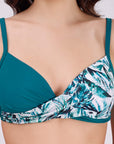 Solid and Tropical Printed Padded Bikini Bra Set AQS-4