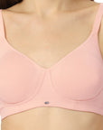 Non Padded Non Wired Full Coverage Cotton Spandex Encircled T-shirt Bra CB-339