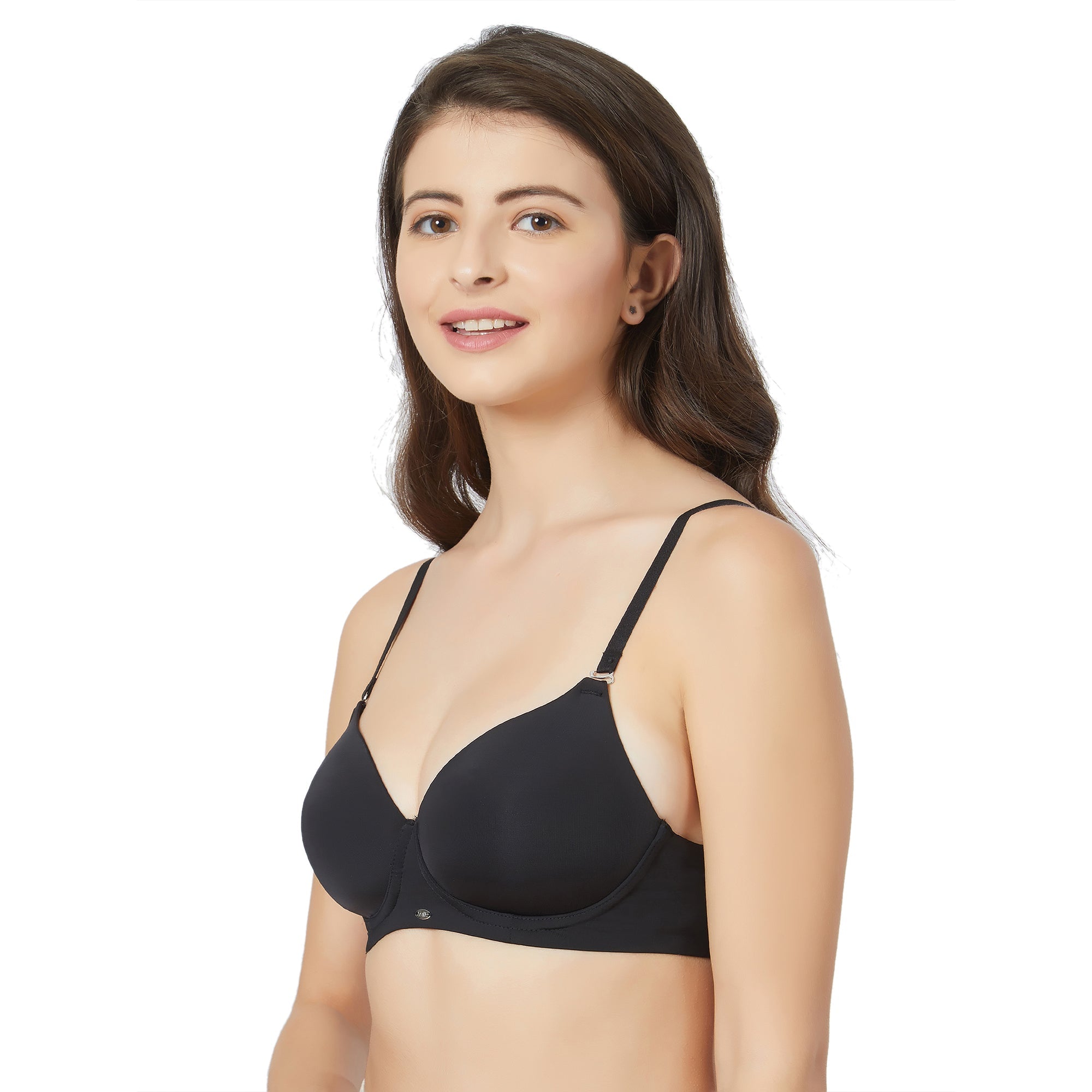 Semi/Medium Coverage Padded Non Wired T-shirt Bra with Detachable Straps-CB-125