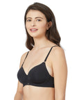 Semi/Medium Coverage Padded Non Wired T-shirt Bra with Detachable Straps-CB-125