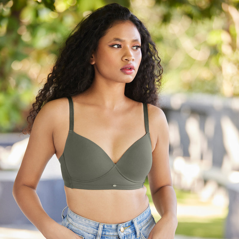Buy NYKD by Nykaa Breathe Cotton Everyday Triangle T-Shirt Bra for Women -  Padded, Wireless, 3/4th Coverage Online at Best Prices in India - JioMart.