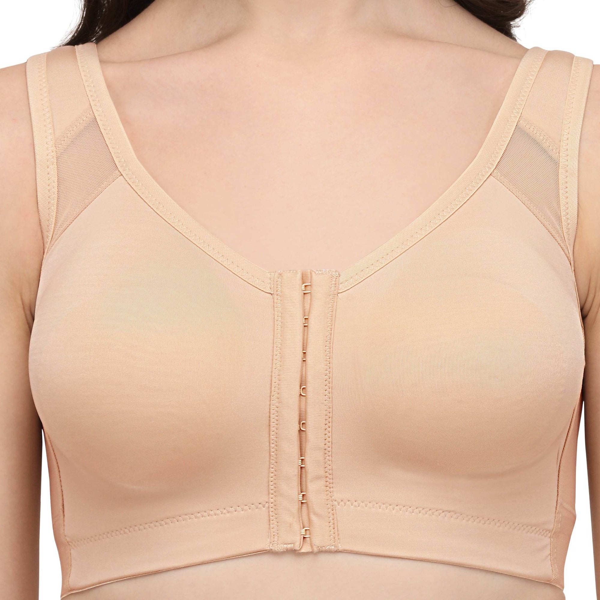 SOIE Woman - Front Closure Full Coverage Non Padded Non Wired Bra - -for Women